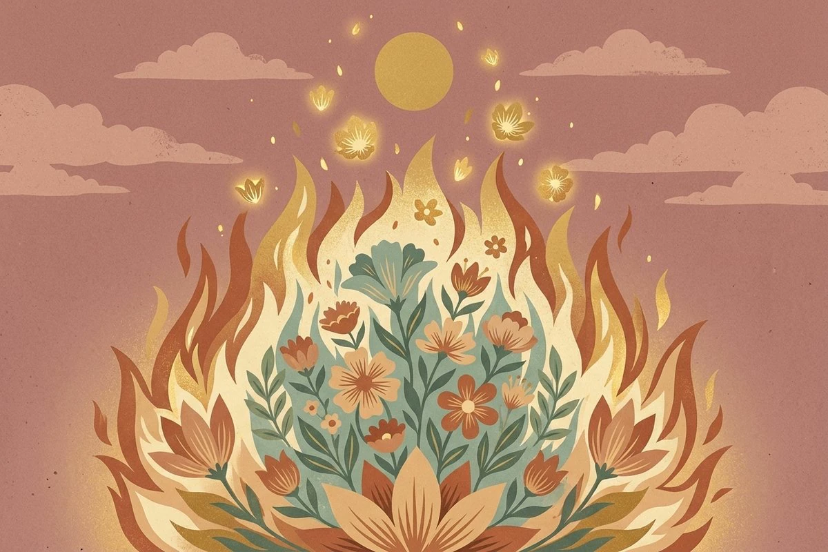 Symbolic scene from the story of Ibrahim (Abraham)